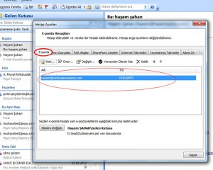 yandex outlook ayarlraı