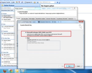 yandex outlook ayarlraı