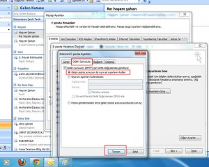 yandex outlook ayarlraı